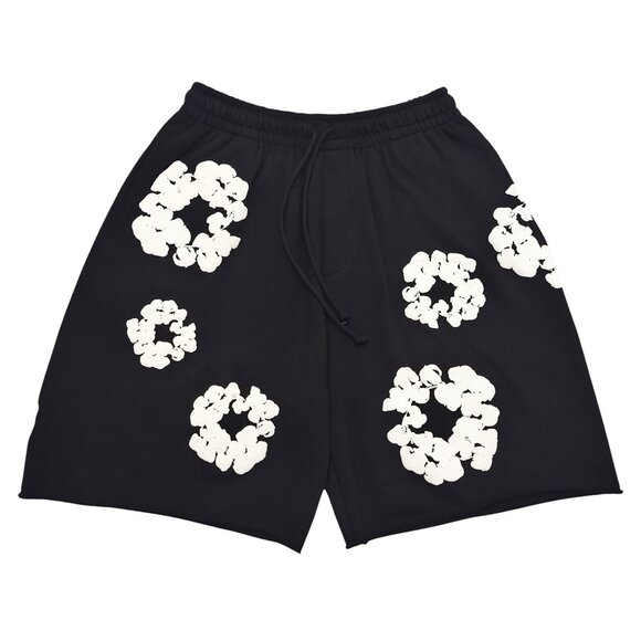Denim Tears The Cotton Wreath Shorts Black - Picture 1 of 3